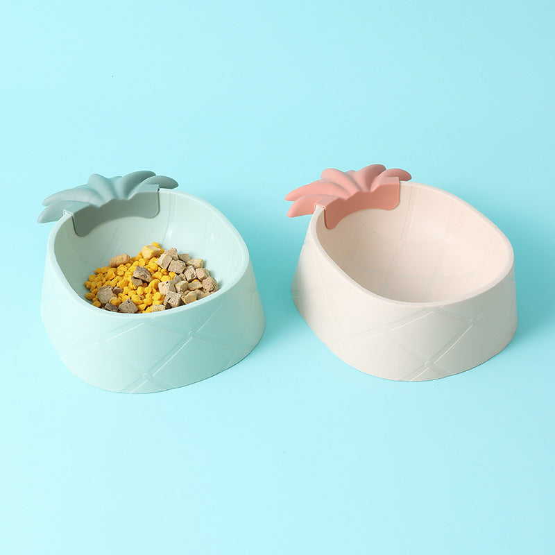 INS Aesthetic Pineapple Shaped Pet Dog Food Plastic Bowl