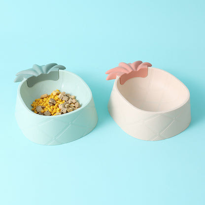 INS Aesthetic Pineapple Shaped Pet Dog Food Plastic Bowl