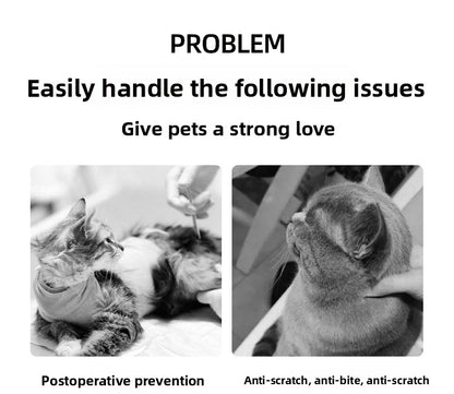 Deepened Neck Adjustable Waterproof Elizabethan Collar Anti Bite for Cats Dogs