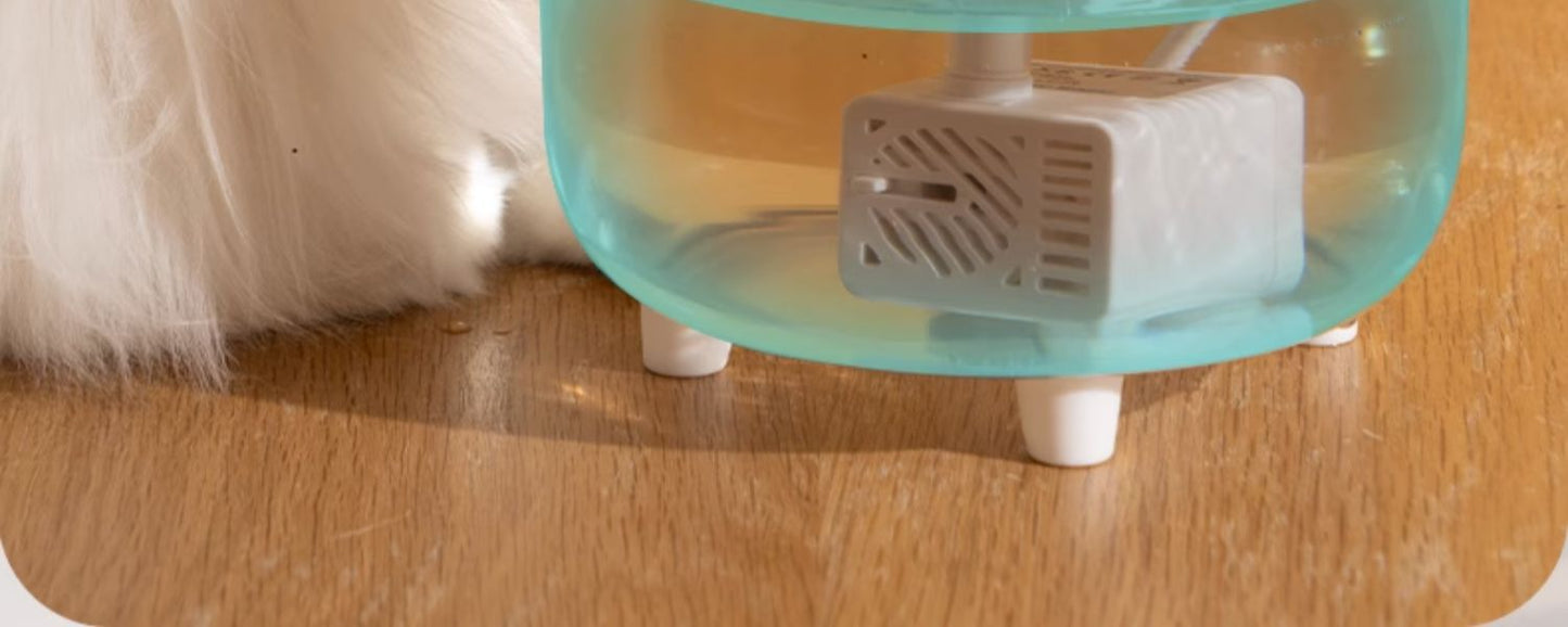 Cat Water Fountain 2L Automatic Circulating Flower Design with LED Light and Filter for Healthy Hydration