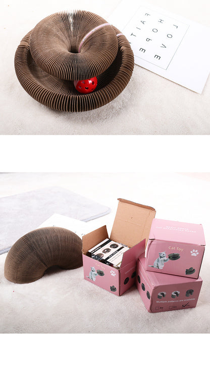 Magnetic Organ Style Corrugated Paper Cat Scratching Board Wear Scratch Resistant Toy
