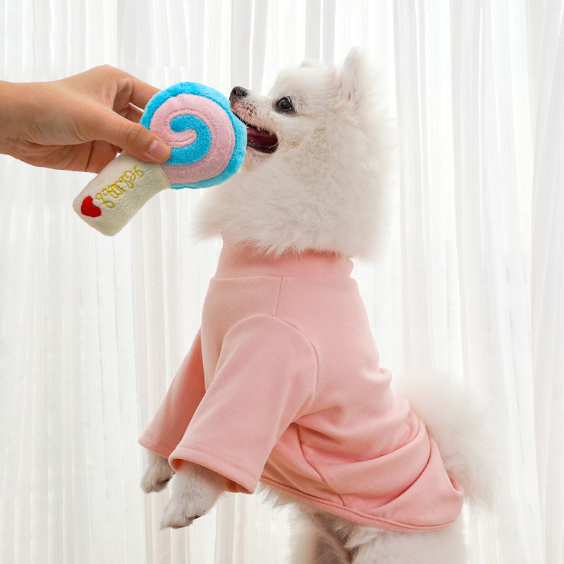 Three Colors Lollipop Plush Sound Pet Toy for Dogs Cats Supplies