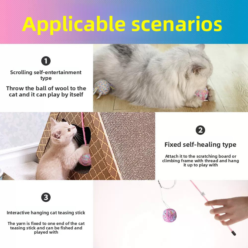 Plush Wool Bite Thread Ball for Cat's Boredom Busting