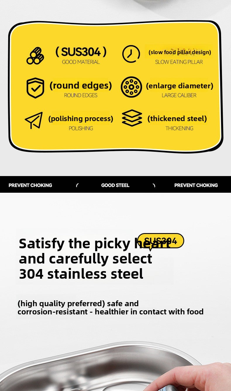 Stainless Steel Slow Feed Pet Bowl