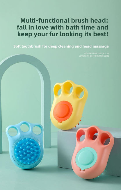 Professional Pet Grooming Brush for Bath Time Extra Large Size Cat Paw Massage Scrubber and Dog Bathing Brush