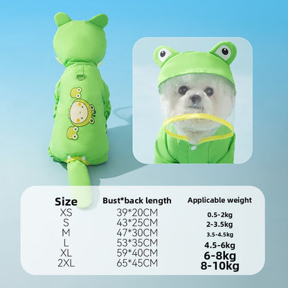 Waterproof Pet Raincoat Full Coverage Four Legged Design for Small and Medium Dogs Summer Outdoor Adventure Cartoon Teddy Dog Clothes