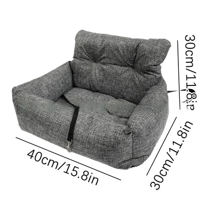Premium Pet Car Seat for Dogs and Cats Comfortable Travel Bed with Non-Slip Mat Washable Car Sofa Cushion