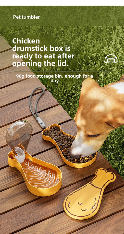 Portable Pet Travel Water Bottle and Food Container Double Layer Dog Cat Outdoor Feeder Leak Proof Dual Use Cup