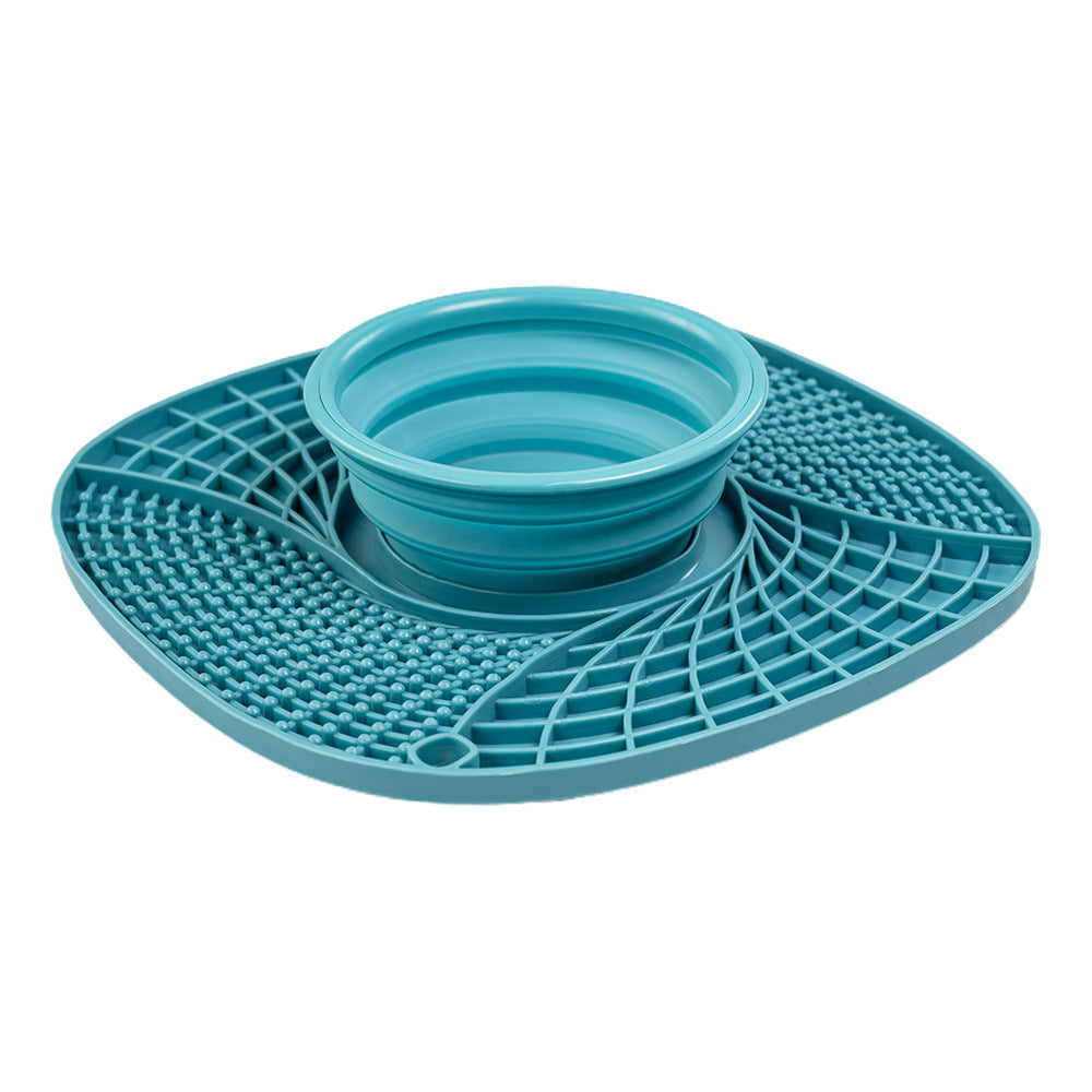 Premium Silicone Slow Feeder Bowl for Dogs and Cats Anti Choke Anti Spill Food Mat with Non Slip Bottom for Messy Eaters