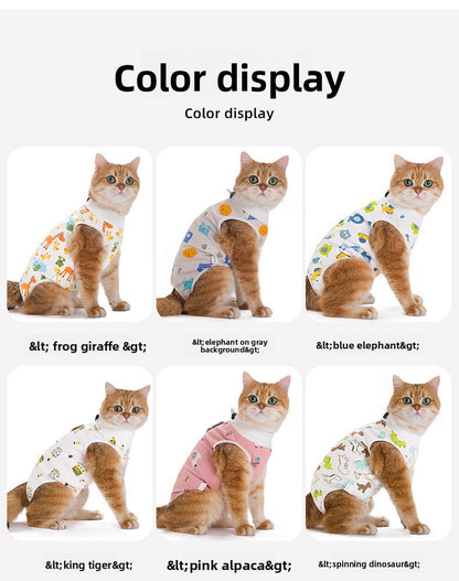 Post Surgery Cat Recovery Suit for Female Cats Anti Lick Cone Alternative Soft Breathable Pet Surgical Suit Spay Neuter Recovery