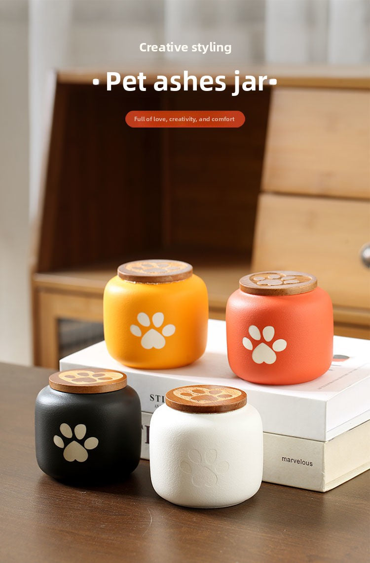 Urne funéraire en céramique gravable pour animaux de compagnie, boîte souvenir scellée et étanche à l'humidité, articles funéraires pour animaux de compagnie 