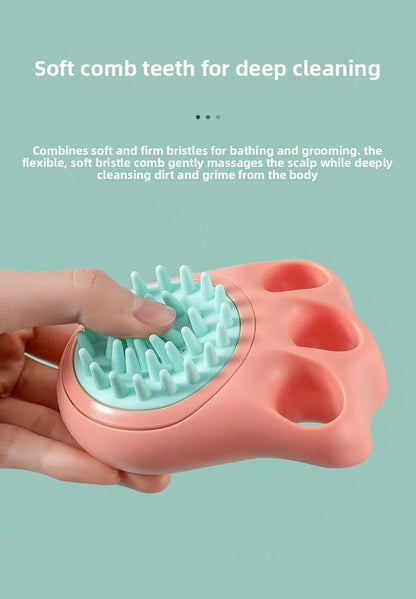 Professional Pet Grooming Brush for Bath Time Extra Large Size Cat Paw Massage Scrubber and Dog Bathing Brush