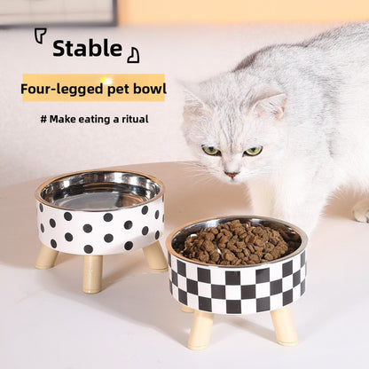Elevated Anti Spill Cat Bowl Stainless Steel Pet Food and Water Dish with High Stand for Dogs Cats Non Slip Large Capacity Feeding Station