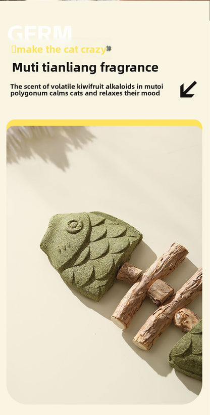 Wooden Fish Bone Teeth Cleaning Stick for Cats