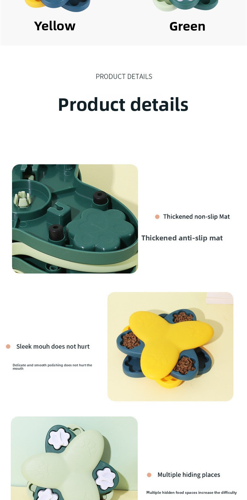 Assiette d'entraînement anti-étouffement rotative pour chien, anti-fuite de nourriture