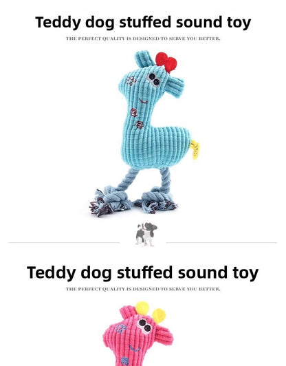 Durable Sound Dog Toy for Boredom Relief Small Puppy Plush Teething Bichon Pet