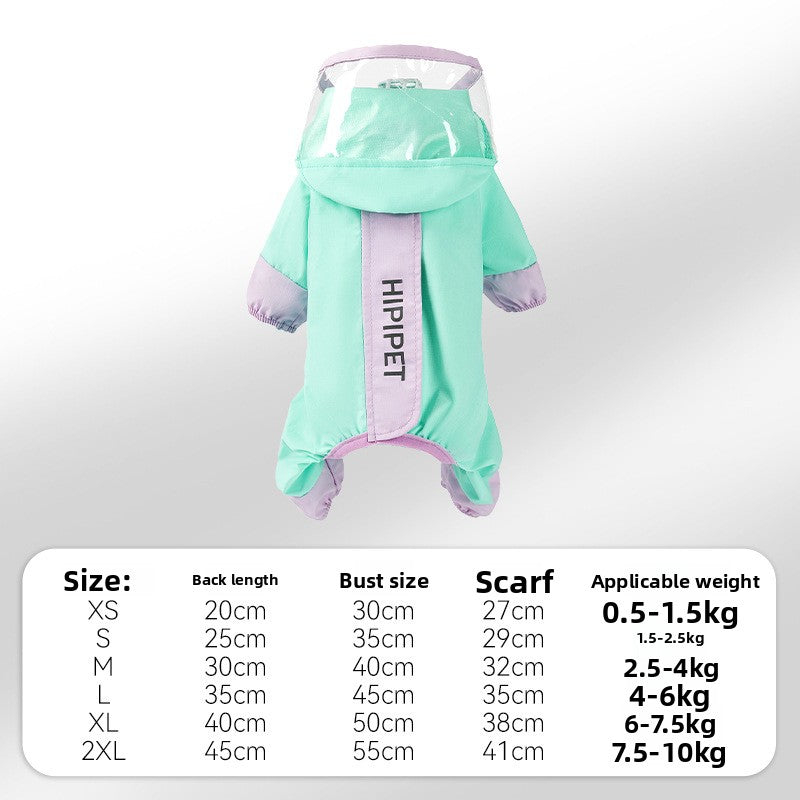 Waterproof Pet Raincoat Full Coverage Four Legged Design for Small and Medium Dogs Summer Outdoor Adventure Cartoon Teddy Dog Clothes