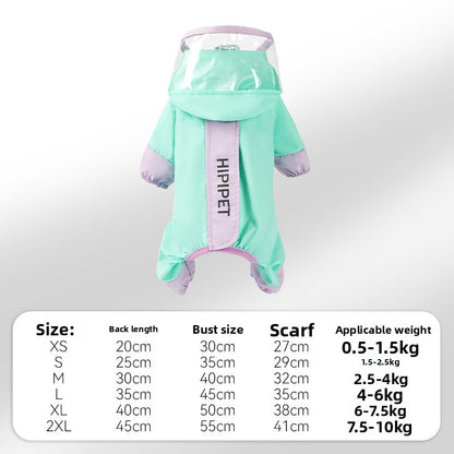 Waterproof Pet Raincoat Full Coverage Four Legged Design for Small and Medium Dogs Summer Outdoor Adventure Cartoon Teddy Dog Clothes