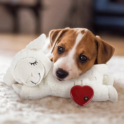 Dog Cat Anti-Anxiety Plush Lamb Pillow Having Simulated Heartbeat Feature
