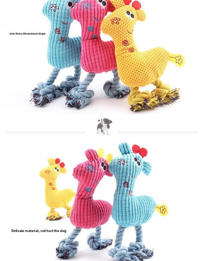 Durable Sound Dog Toy for Boredom Relief Small Puppy Plush Teething Bichon Pet