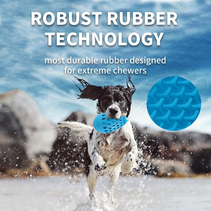 Hollow Multi-Hole Rubber Elastic Dog Bite Ball with Built-in Crinkle Paper