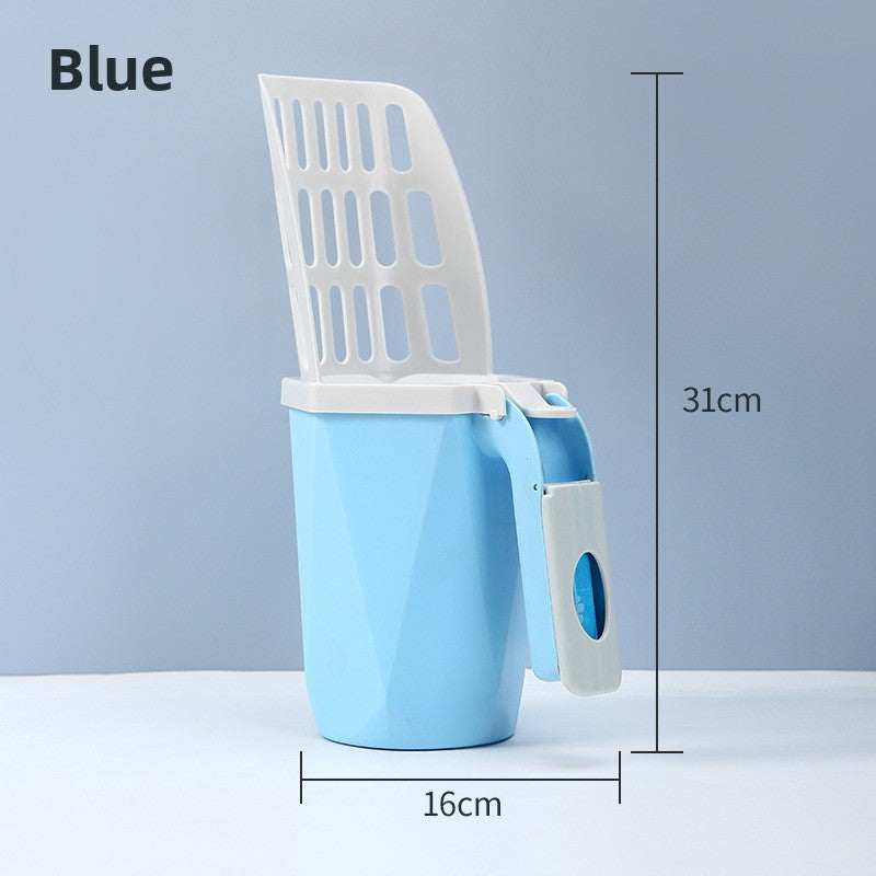 Pet Large Capacity All-In-One Cat Litter Scoop Waste Bin Scoop Storage Box Multi-Functional Pet Supplies Cleaning Tool