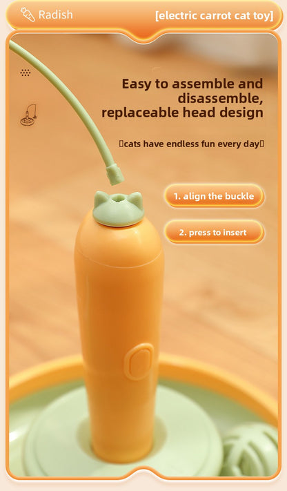 Pet Toy Electric Cat Toy Rotating Cat Teaser Wand Flying Feather Interactive Cat Toy