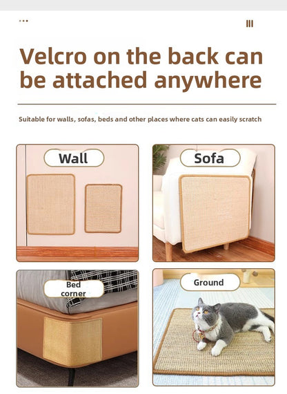 Vertical Wall Sticker Cat Scratch Board Sisal Material Wear Resistant Anti Scratch Sofa Pad Toy