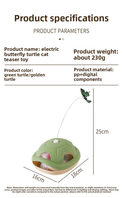 Energy-Consuming Cat Toy Meow Heart Treasure Box with Electric Rotating Turtle