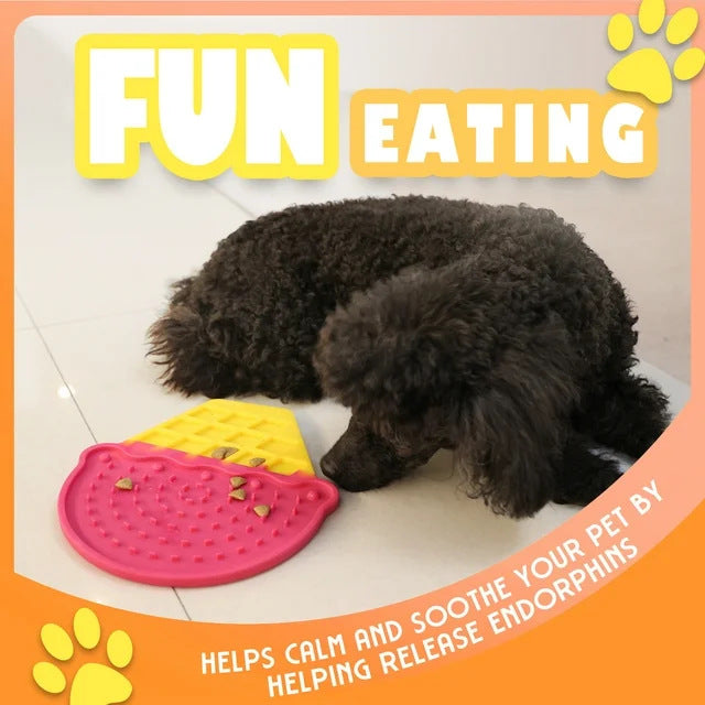 Dog Slow Feeder Ice Cream Licking Mat Food Grade Silicone Pad