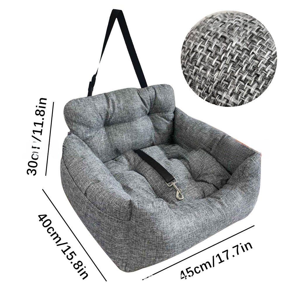 Premium Pet Car Seat for Dogs and Cats Comfortable Travel Bed with Non-Slip Mat Washable Car Sofa Cushion