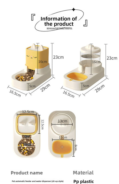 Fully Automatic Cat Drinking Device Combined with Food Feeder for Pets Cats Dogs