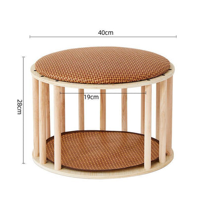 Solid Wood Cat Nest Stool Storage for People and Cats Sharing Cat Supplies Little Kitten House House Four Seasons Warm Cat and Dog Tent