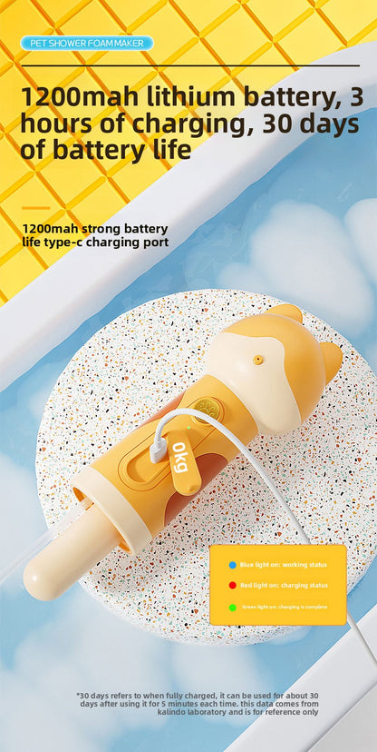 Smart Pet Bubble Machine with Cute Deer Look for Dog Cat Shower