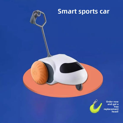 Electric Pet Running Car Feather Teaser Cat Toy for Independent Play