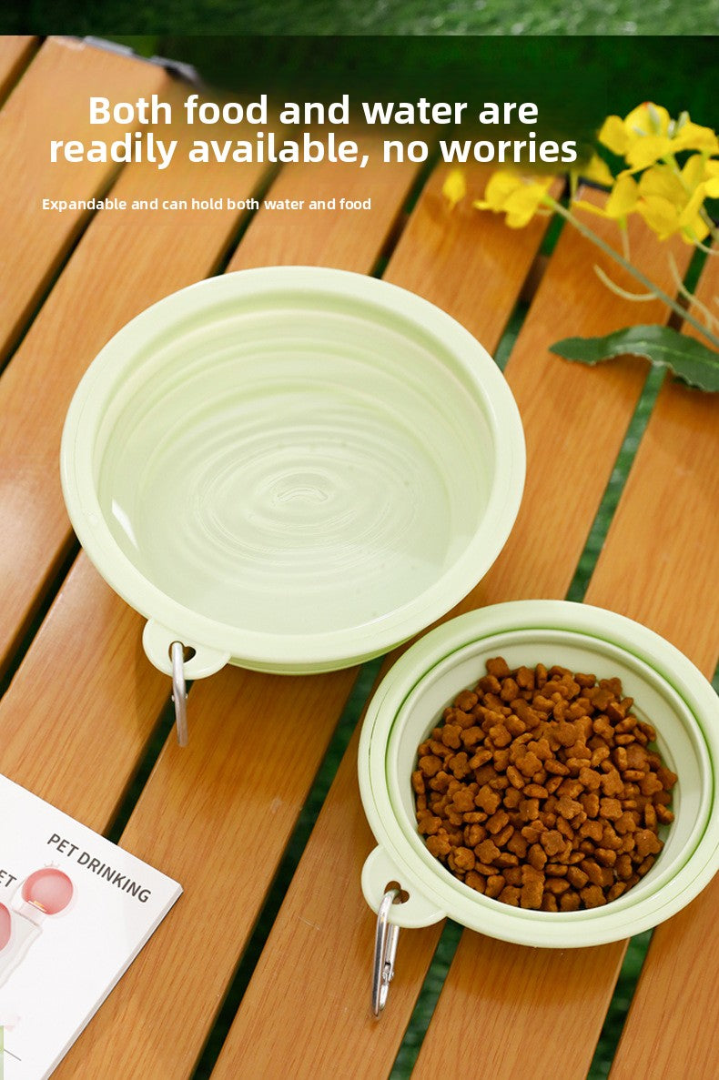 Portable Collapsible TPE Dog Food Drinking Bowl