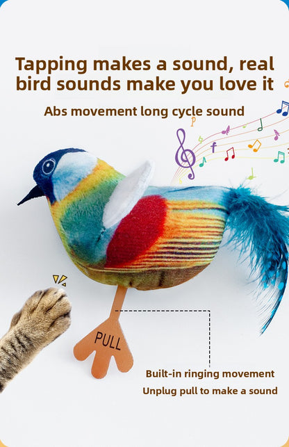 Realistic Bird Feather Bell Replacement Head for Cat Teaser Wand Pet Toy