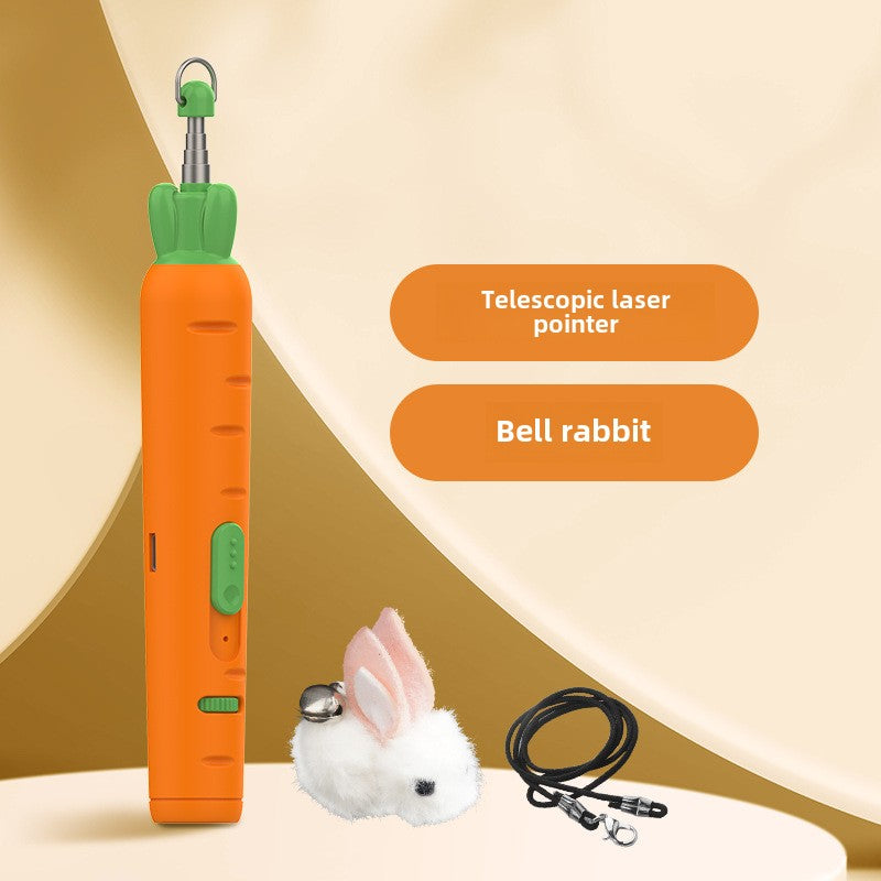 Carrot Laser Cat Teaser Infrared Laser Light Cat Teaser Feather Bell Pet Supplies