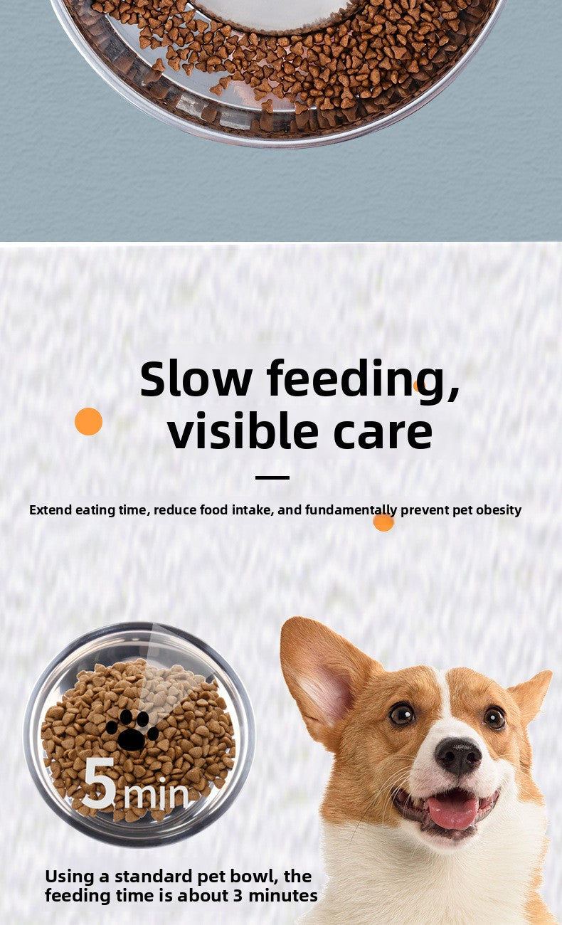 New Stainless Steel Anti-Choke Dog and Cat Slow Feeder Premium Pet Bowl