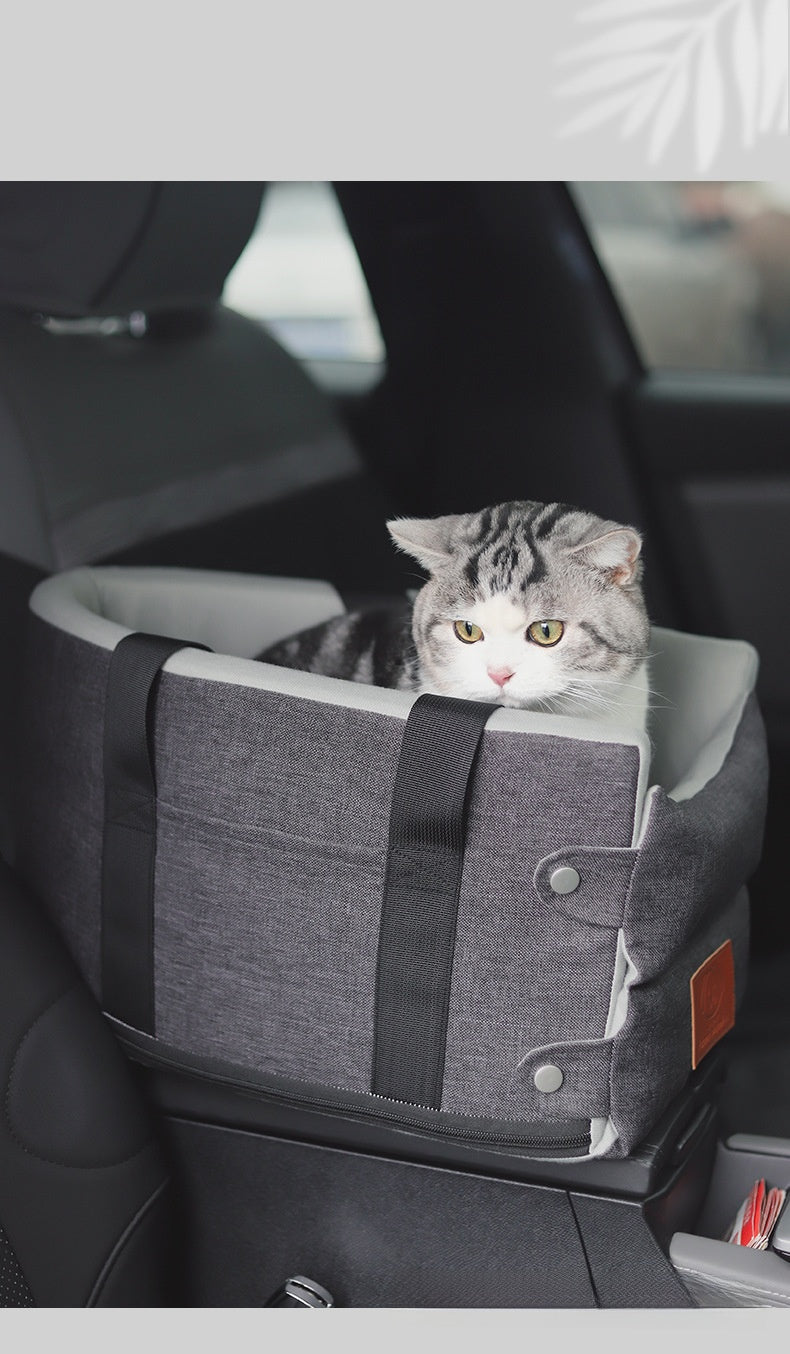 Premium Cat Car Seat Cushion Pet Bed Washable Detachable Safety Travel Carrier for Small Dogs and Cats