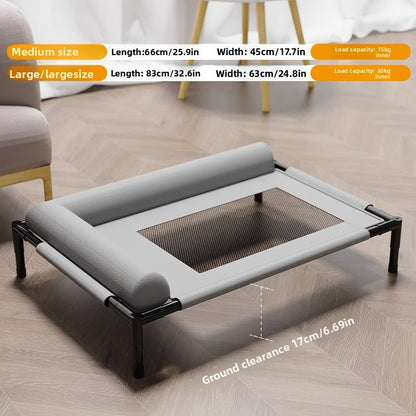 All Season Pet Camping Bed for Dogs and Cats Breathable Summer Cool Moisture Proof Detachable Washable Off Ground Small Med