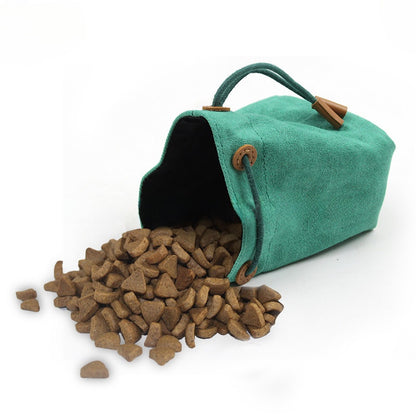 Portable Pet Dog Snack Bag Outdoor Drawstring Canvas Dog Food Bag Dog Supplies