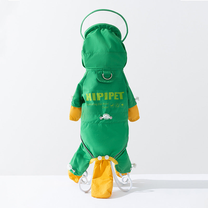 Waterproof Pet Raincoat Full Coverage Four Legged Design for Small and Medium Dogs Summer Outdoor Adventure Cartoon Teddy Dog Clothes