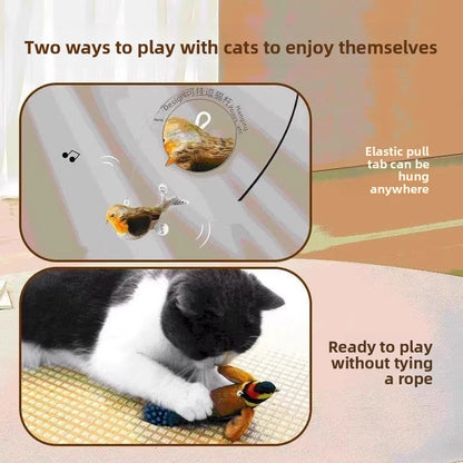 Simulation Bird Sound Cat Toy SelfEntertainment Teaser Wand for EnergyBurning Kitten