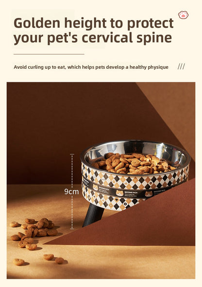 Universal Elevated Pet Food Bowl Cute Design Neck Support Anti Slip Anti Tip Detachable Feeder for Puppies Kittens and Small Pets