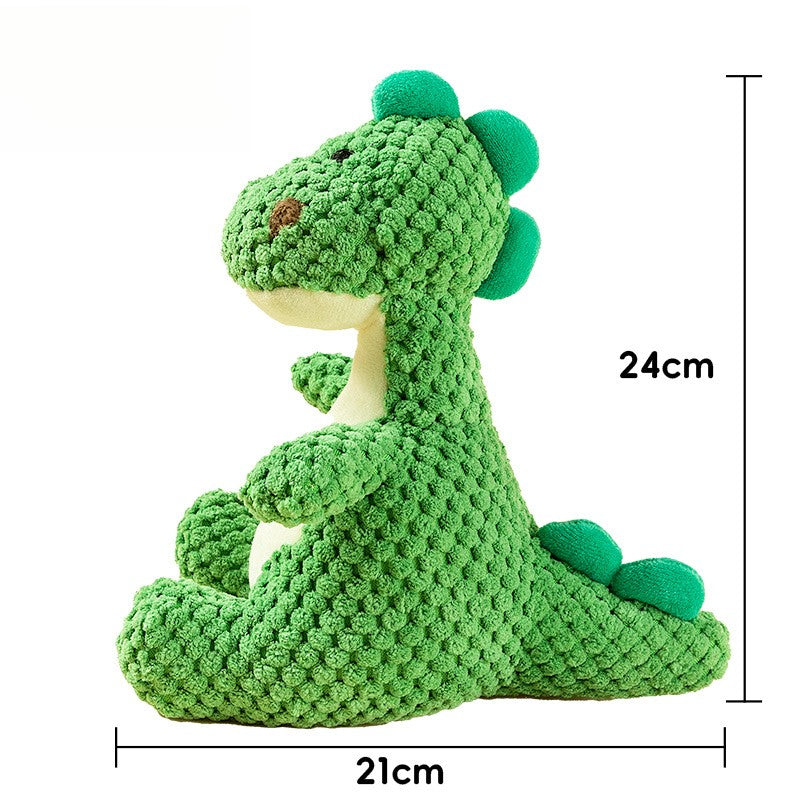 Durable Dinosaur Plush Dog Toy with Squeaker Interactive Chew Toy for Small Medium Dogs Tough Chewers Pet Supplies Puppy Teething