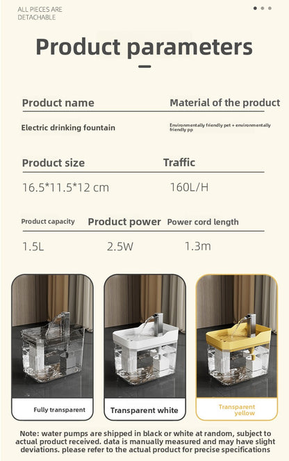 Automatic Cat Water Fountain 2L Large Capacity Smart Pet Water Dispenser with Filter for Fresh Circulating Water and Quiet Pump