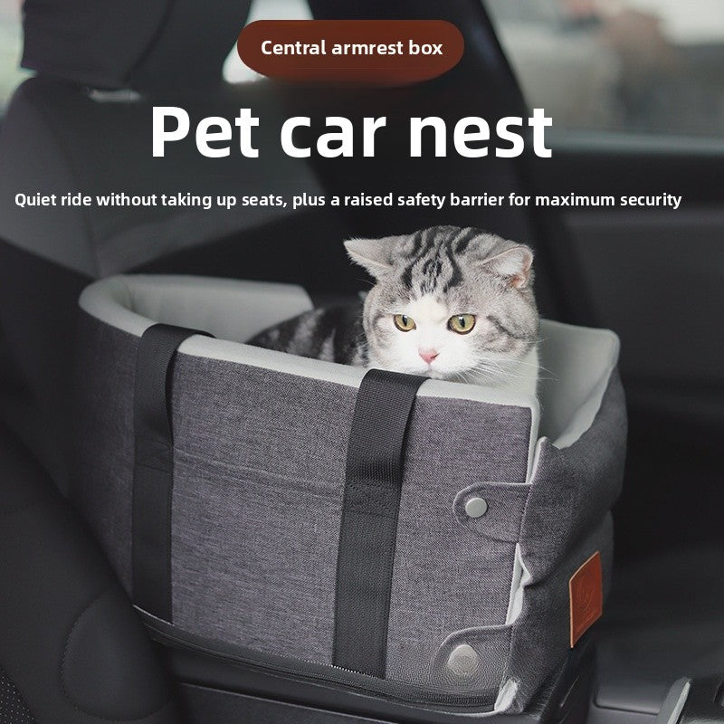 Premium Cat Car Seat Cushion Pet Bed Washable Detachable Safety Travel Carrier for Small Dogs and Cats