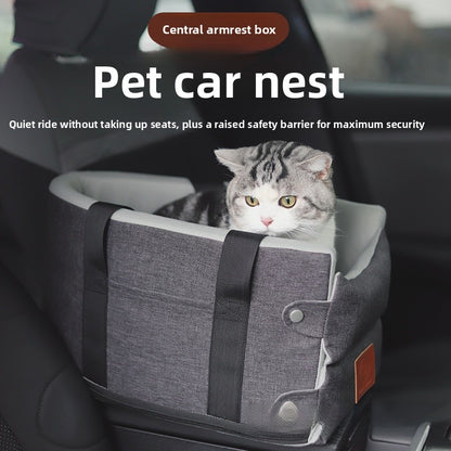 Premium Cat Car Seat Cushion Pet Bed Washable Detachable Safety Travel Carrier for Small Dogs and Cats