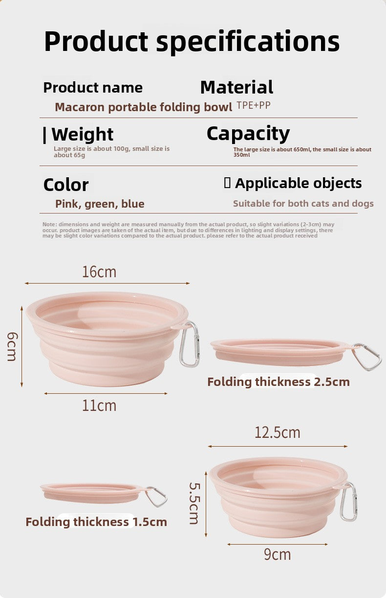 Portable Collapsible TPE Dog Food Drinking Bowl